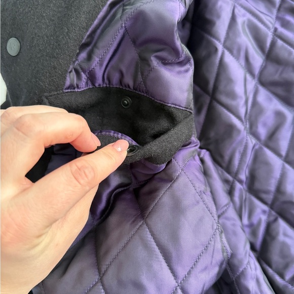 ‼️SOLD ‼️Ralph Lauren Men Yankees Cashmere Jacket Medium M Black Purple Labe - Picture 12 of 15